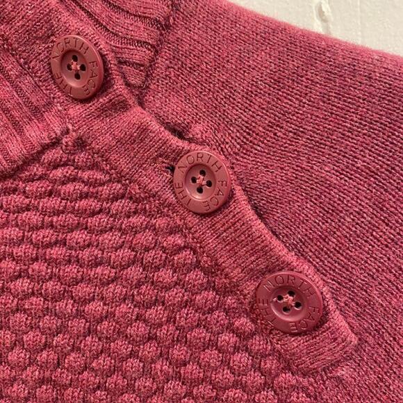 The North Face Tekware Bordeaux Wool Blend Mock Neck Sweater Womens XL Logo Warm - Picture 6 of 10